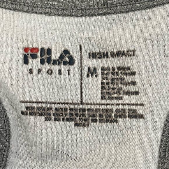 Fila High impact Solid Gray Sports Bra Spandex Stretchy Soft size M - Picture 6 of 8